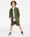 Macy's Epic Threads Little Big Boys Pickleball Club Coach Jacket Los Angeles Graphic T Shirt Layered Look S In Seaweed