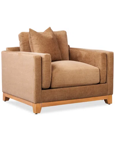 Macy's Estlin Fabric Arm Chair, Created For  In Brown
