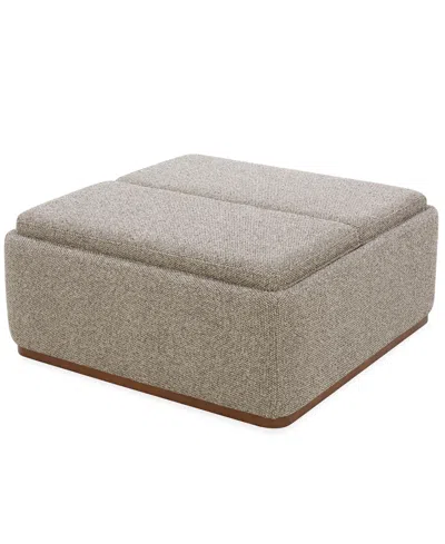 Macy's Evandro 39" Fabric Square Ottoman With Storage,  Exclusive In Earth