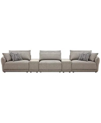 Macy's Evandro 5-piece Sofa Set (laf Chair, Raf Chair, Armless Chair & 2 Console),  Exclusive In Gray