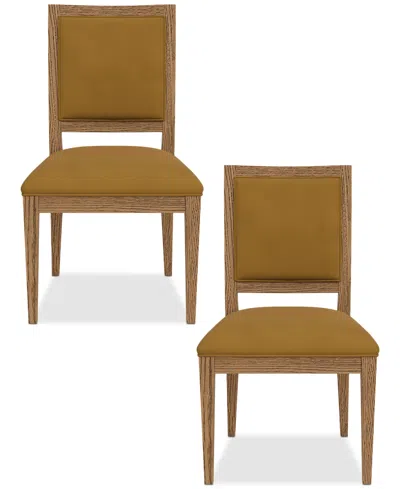 Macy's Everleigh 2 Pc. Upholstered Back Side Chair In Brown