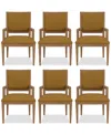 Macy's Everleigh 6 Pc. Upholstered Back Arm Chair In Brown