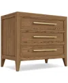 Macy's Everleigh Three Drawer Nightstand In Brown