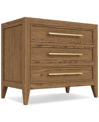 Macy's Everleigh Three Drawer Nightstand In Brown