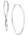 Macy's Figure 8 Hoop Earrings In 14k Gold Vermeil, 2-1/2" (also In Sterling Silver) In Silver