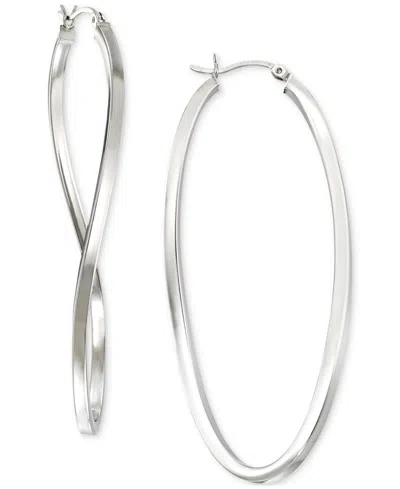 Macy's Figure 8 Hoop Earrings In 14k Gold Vermeil, 2-1/2" (also In Sterling Silver)