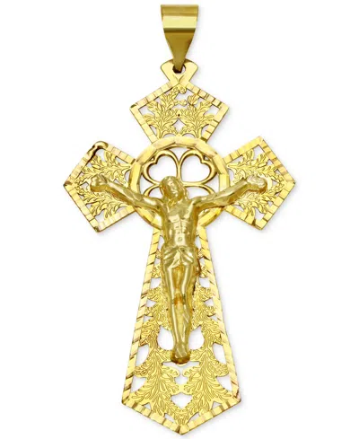Macy's Filigree Crucifix Fancy Openwork Cross Pendant In 10k Gold