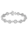 Macy's Fine Silver Plated Cubic Zirconia Circle Link Bracelet In Silver