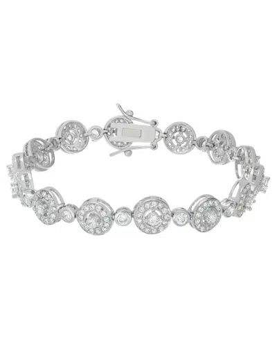 Macy's Fine Silver Plated Cubic Zirconia Circle Link Bracelet
