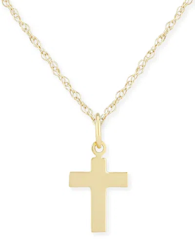 Macy's Flat Cross Necklace Set In 14k Gold