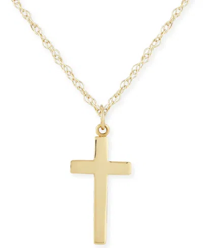 Macy's Flat Cross Necklace Set In 14k Gold
