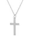 Macy's Flat Cross Necklace Set In 14k Gold In Gray