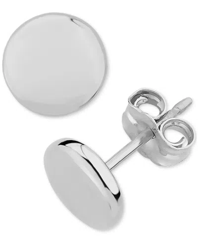 Macy's Flat Round Stud Earrings Set In 14k Yellow Gold (8mm)