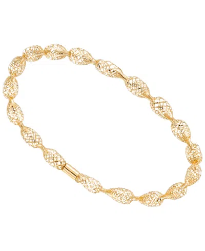 Macy's Flexible Open Work Stretch Oval Bracelet In 10k Yellow Gold