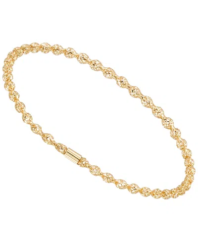 Macy's Flexible Open Work Stretch Round Bracelet In 10k Yellow Gold