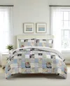 Macy's Floral Patch Reversible Microfiber 3-piece Comforter Set In Multi