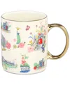 Macy's Flower Show Ceramic Gold-trim Coffee Mug, Exclusively At  In White Multi Scenic