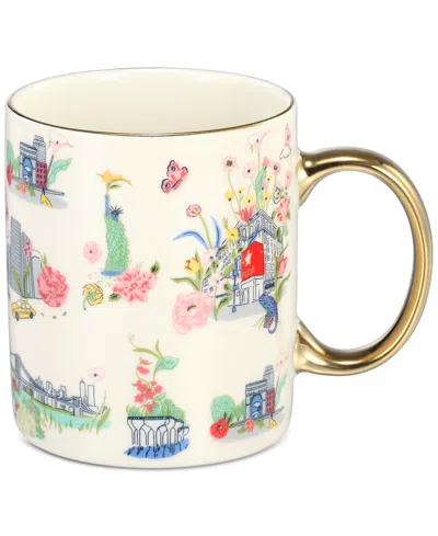 Macy's Flower Show Ceramic Gold-trim Coffee Mug, Exclusively At  In White Multi Scenic