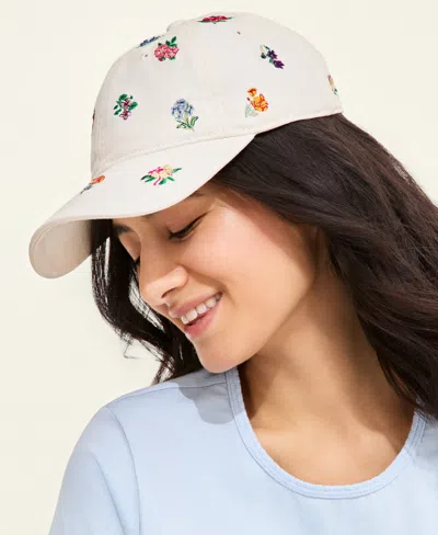 Macy's Flower Show Scattered Flower Embroidery Baseball Cap,  Exclusive