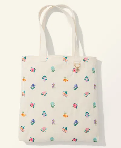 Macy's Flower Show Scattered Flower Embroidery Farmers Market Tote Bag,  Exclusive