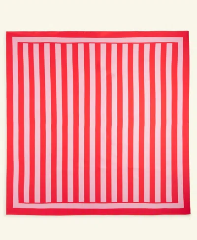 Macy's Flower Show Square Silk Scarf, Exclusively At  In Red,pink Stripe