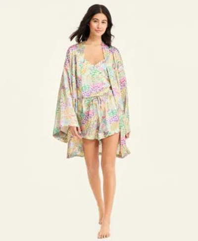 Macy's Macys Flower Show Womens Flower Field Print Robe Flower Field Print Pajamas Set Macys Exclusive In Multi