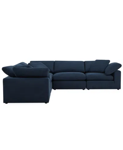Macy's Fog 5-pc Fabric L Sectional In Blue