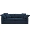 Macy's Fog 97" Fabric Sofa In Blue