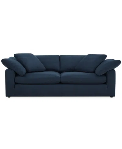 Macy's Fog 97" Fabric Sofa In Blue