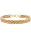 Macy's Four-row Rope Link Chain Bracelet In 14k Tricolor Gold In Multi