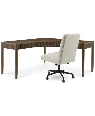 Macy's Frandlyn 2-piece L-desk & Desk Chair Set,  Exclusive In Brown