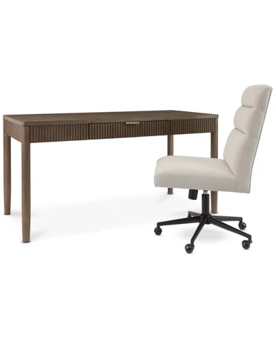 Macy's Frandlyn 2-piece Writing Desk & Desk Chair Set,  Exclusive In Brown
