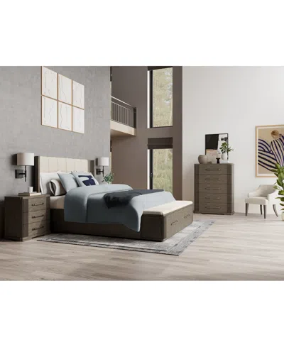 Macy's Frandlyn 3-pc. King Bedroom Set (storage Bed, Chest & Nightstand) In Gray