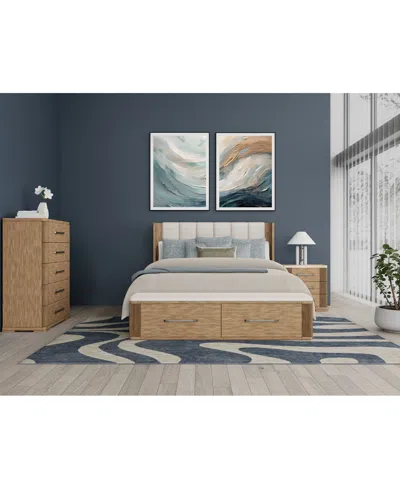 Macy's Frandlyn 3-pc. King Bedroom Set (storage Bed, Chest & Stone Top Nightstand) In Brown