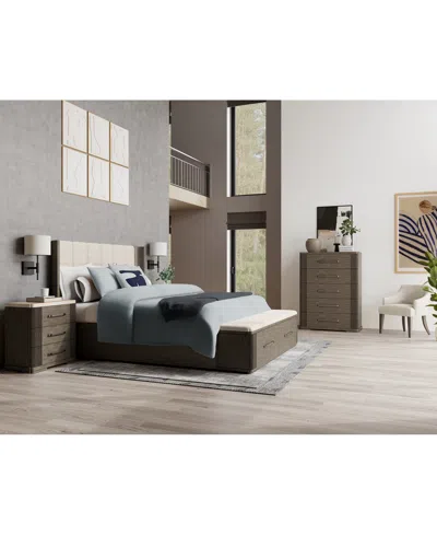 Macy's Frandlyn 3pc Bedroom Set (king Storage Bed + Chest + Stone Top Nightstand) In Brown