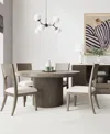 Macy's Frandlyn 5pc Dining Set (round Table + 4 Side Chairs) In Brown