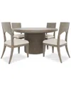 Macy's Frandlyn 5pc Dining Set (round Table + 4 Side Chairs) In No Color