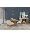 Macy's Frandlyn 6pc Dining Set (round Dining Table + 5 Host Chairs) In Brown