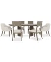 MACY'S FRANDLYN 7PC DINING SET (TABLE + 4 SIDE CHAIRS + 2 HOST CHAIRS)
