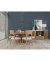 Macy's Frandlyn 7pc Dining Set (round Dining Table + 6 Side Chairs) In Brown