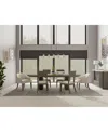 Macy's Frandlyn 7pc Dining Set (table + 4 Side Chairs + 2 Host Chairs) In Brown