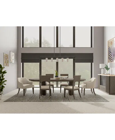 Macy's Frandlyn 7pc Dining Set (table + 4 Side Chairs + 2 Host Chairs) In Brown
