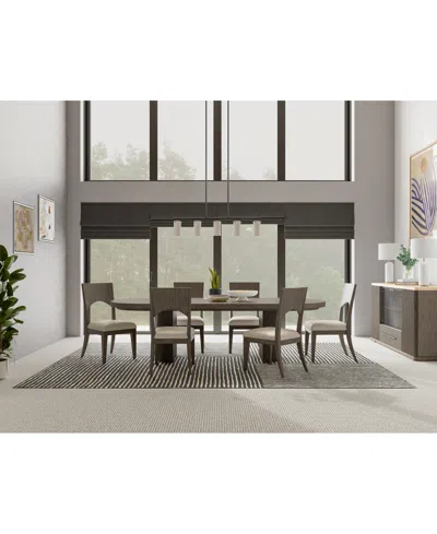 Macy's Frandlyn 7pc Dining Set (table + 6 Side Chairs) In Brown