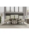 Macy's Frandlyn 9pc Dining Set (table + 6 Side Chairs + 2 Host Chairs) In Brown