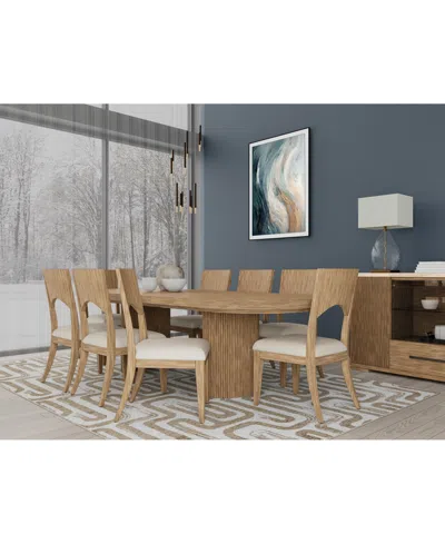 Macy's Frandlyn 9pc Dining Set (table + 8 Side Chairs) In Brown