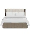 Macy's Frandlyn Queen Upholstered Bed In Brown
