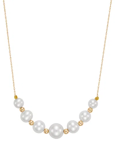 Macy's Freshwater Pearl Necklace In 10k Yellow Gold