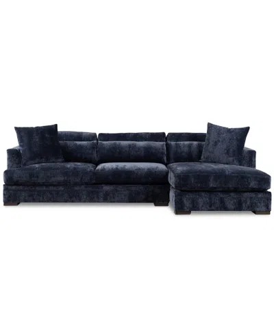 Macy's Furniture 2-pc. Triana Chaise Sofa In Blue