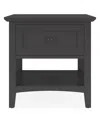 Macy's Furniture 24" Solid Wood Hedworth Square End Table In Black