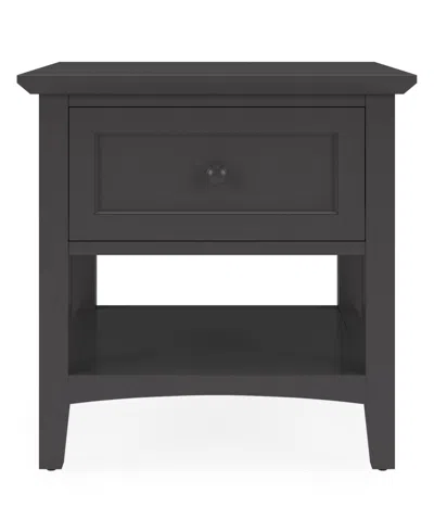 Macy's Furniture 24" Solid Wood Hedworth Square End Table In Black